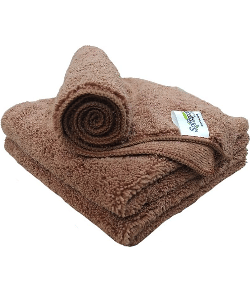 SOFTSPUN Microfiber High Loop Cleaning Cloths, 40x60 cms 3 pcs Towel Set 380 GSM (Brown ) Highly Absorbent, Lint and Streak Free, Multi-Purpose Wash Cloth for Kitchen, Window, Silverware.