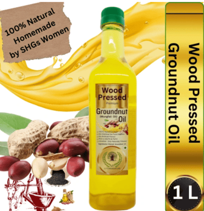 Wood Cold Pressed Groundnut Oil, 100% Natural