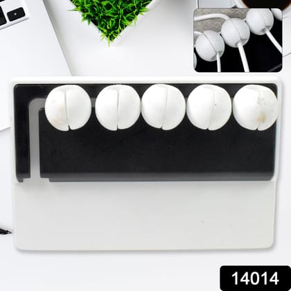 5 Slots Adhesive Desk Cable Cord Holder for Charging Cable (1 Pc / Mix Color)