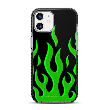 Green Flame Pinterest iPhone 12 Mini Stride Phone Case-Stride