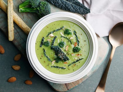 Broccoli, Kale & Almond Soup