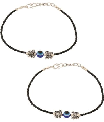 VIRAASI - Black Anklets ( Pack of 1 )