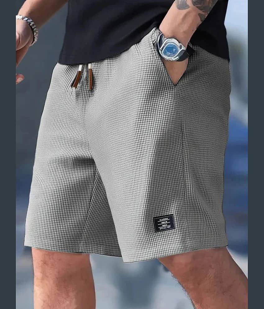 FABRIPPLE Dark Grey Cotton Blend Men's Shorts ( Pack of 1 )