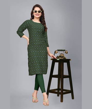 AK FASHION MALL Pack of 1 Crepe Printed Straight Women's Kurti - ( Multicolor )