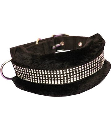 Petshop7 High Quality & Stylish Nylon Fur Dog Collar -1.25 Inch -Large Size. Neck Size ( 18-22 inch)Red