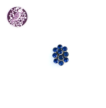 Sapphire Aura Silver Nose Pin