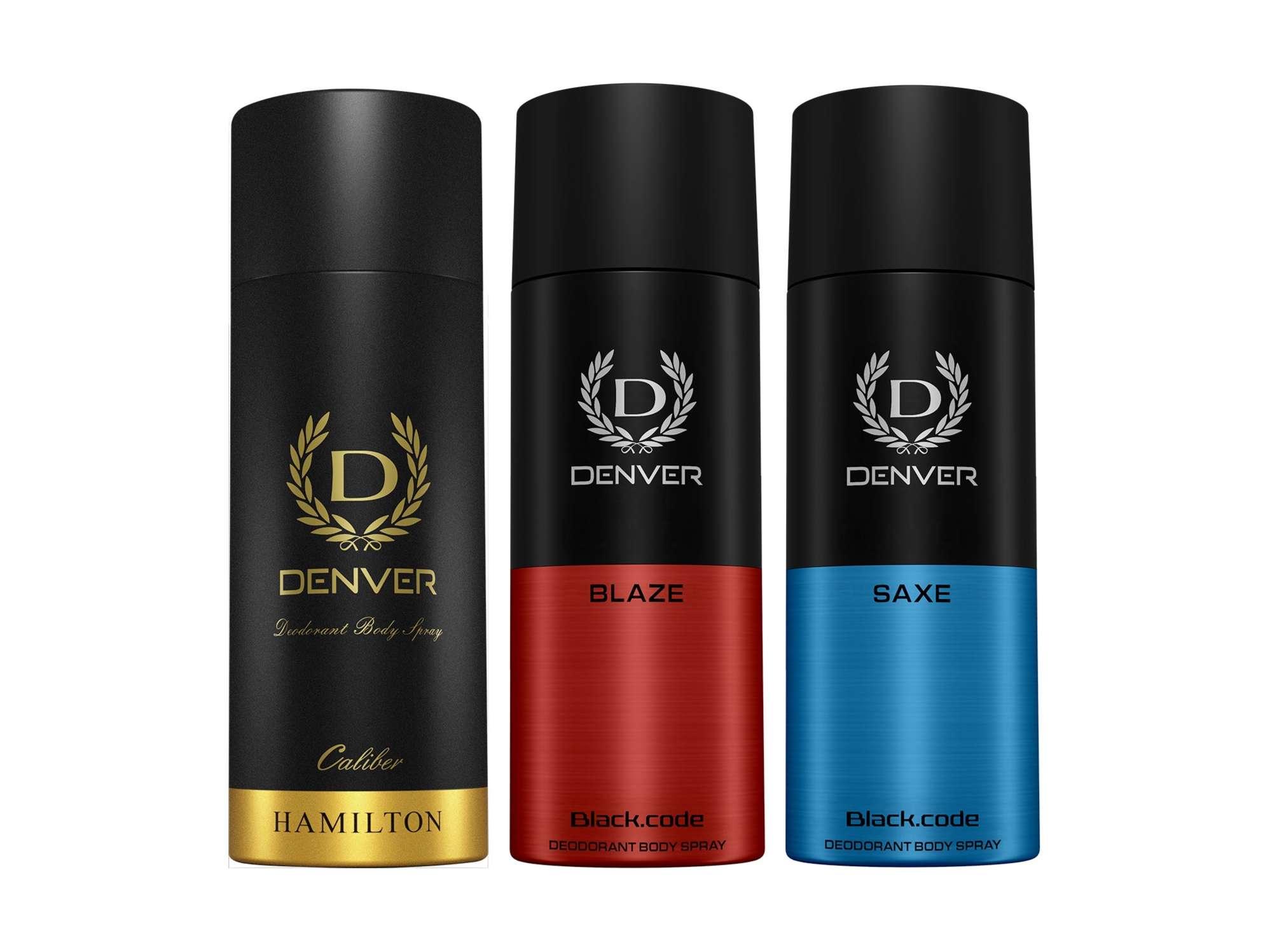 Denver Pack of 3 Deos (Caliber + Blaze + Saxe) - 150ml Each