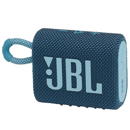 JBL Go 3, Wireless Ultra Portable Bluetooth Speaker, Pro Sound, Vibrant Colors with Rugged Fabric Design, Waterproof, Type C (Without Mic, Blue) JBL Go 3, Wireless Ultra Portable Bluetooth Speaker, Pro Sound, Vibrant Colors with Rugged Fabric Design, Wat