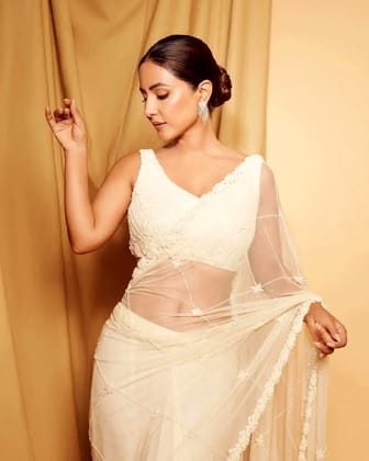White Khan Saree by SHIV TEXTILES White Khan Saree by SHIV TEXTILES