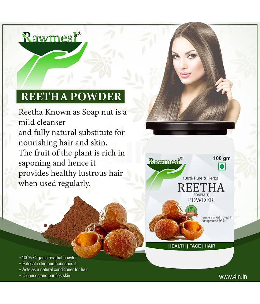 Rawmest Reetha/ Ritha/Aritha/Soapnut/ Kunkudukai Powder 500 Gm Pack of 5