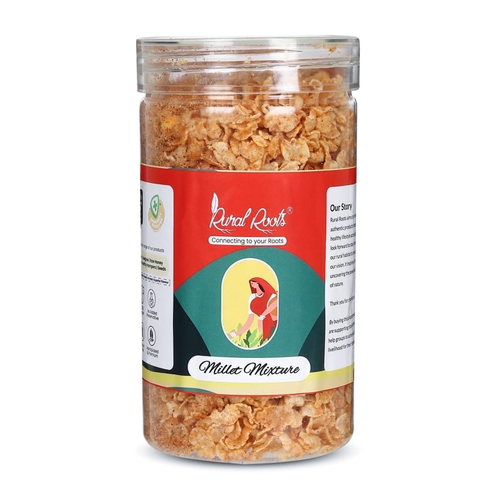 Rural Roots Bajra Flakes 150g - Healthy Breakfast Cereal | Nutrient-Rich, Gluten-Free, Easy to Digest, High in Fiber, Perfect for Weight Management