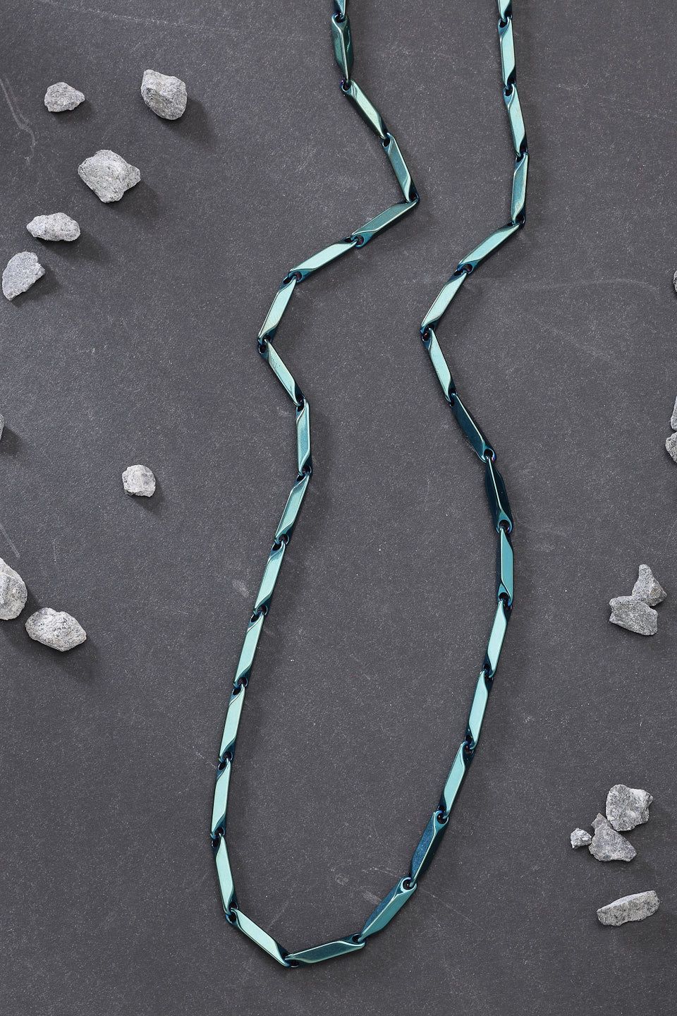 NVR Men Green Rhodium-Plated  Stainless Steel Chain-Green / Stainless steel