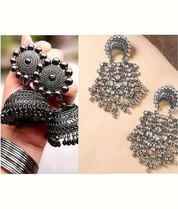 Samridhi DC Black Jhumki Earrings ( Pack of 2 )