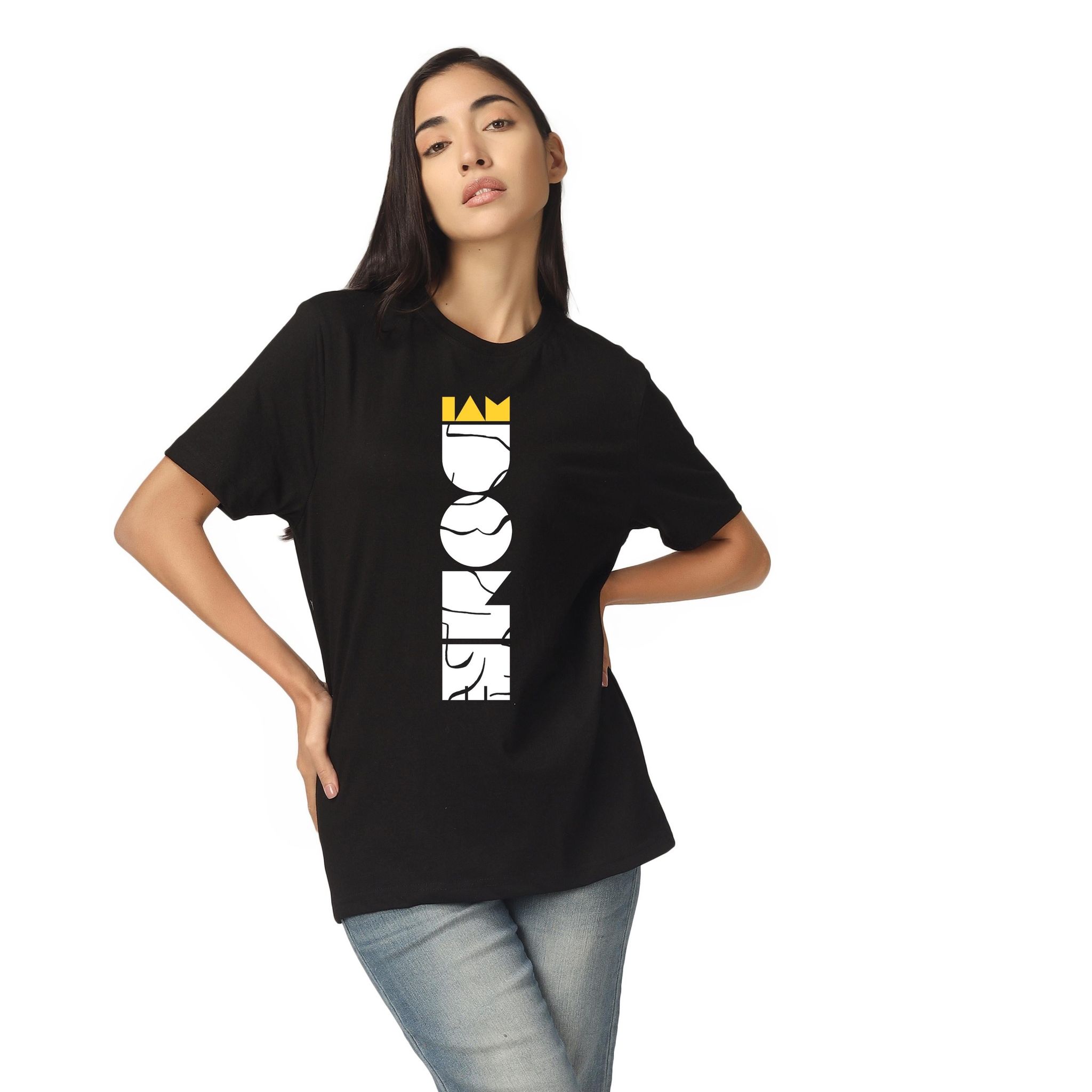 I Am Done Printed T-Shirt Relaxed Fit 100% Cotton Black XX-Large