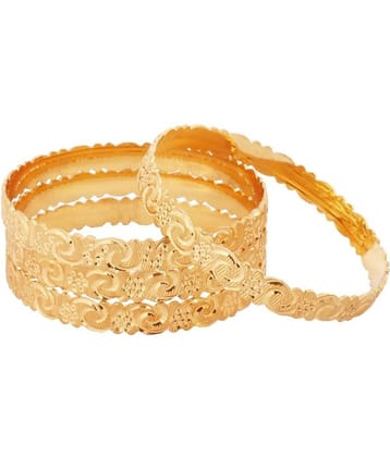 The Jewelbox Nakshi Gold Plated Kada Bangle Set of 4