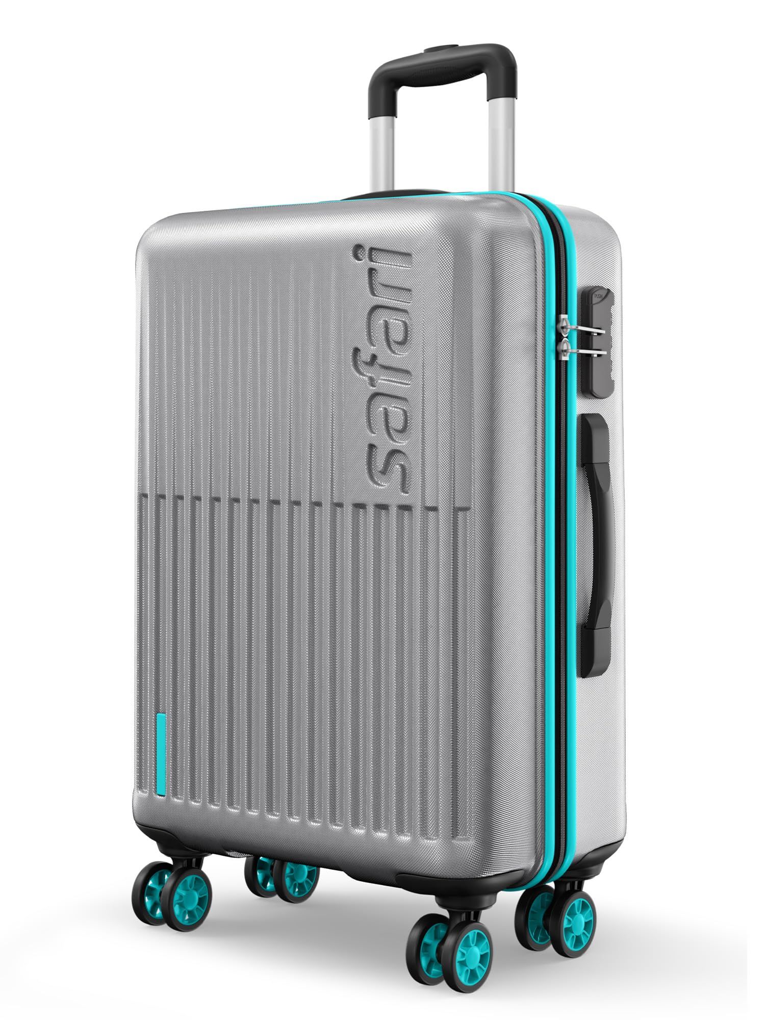 Safari Large Astra Neo 8 Wheels 76cm Size Check-in Trolley Bag, Hard Case Polycarbonate, 360 Degree Wheeling Luggage for Men & Women, Travel Bag, Suitcase for Travel, Silver Safari Large Astra Neo 8 Wheels 76cm Size Check-in Trolley Bag, Hard Case Polyca