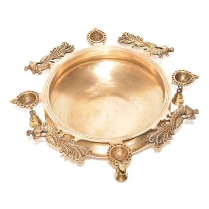 Brass Decorative Urli Bowl - Elegant Home Decor, Diameter : 17.5 Inch (BSMAS1151 A)