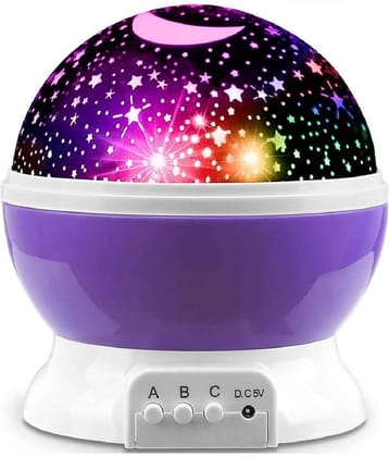 RAMDEV ENTERPRISE Star Master Rotating 360 Degree Decorative Lamp Projector with Colors and USB Cable (Multi).