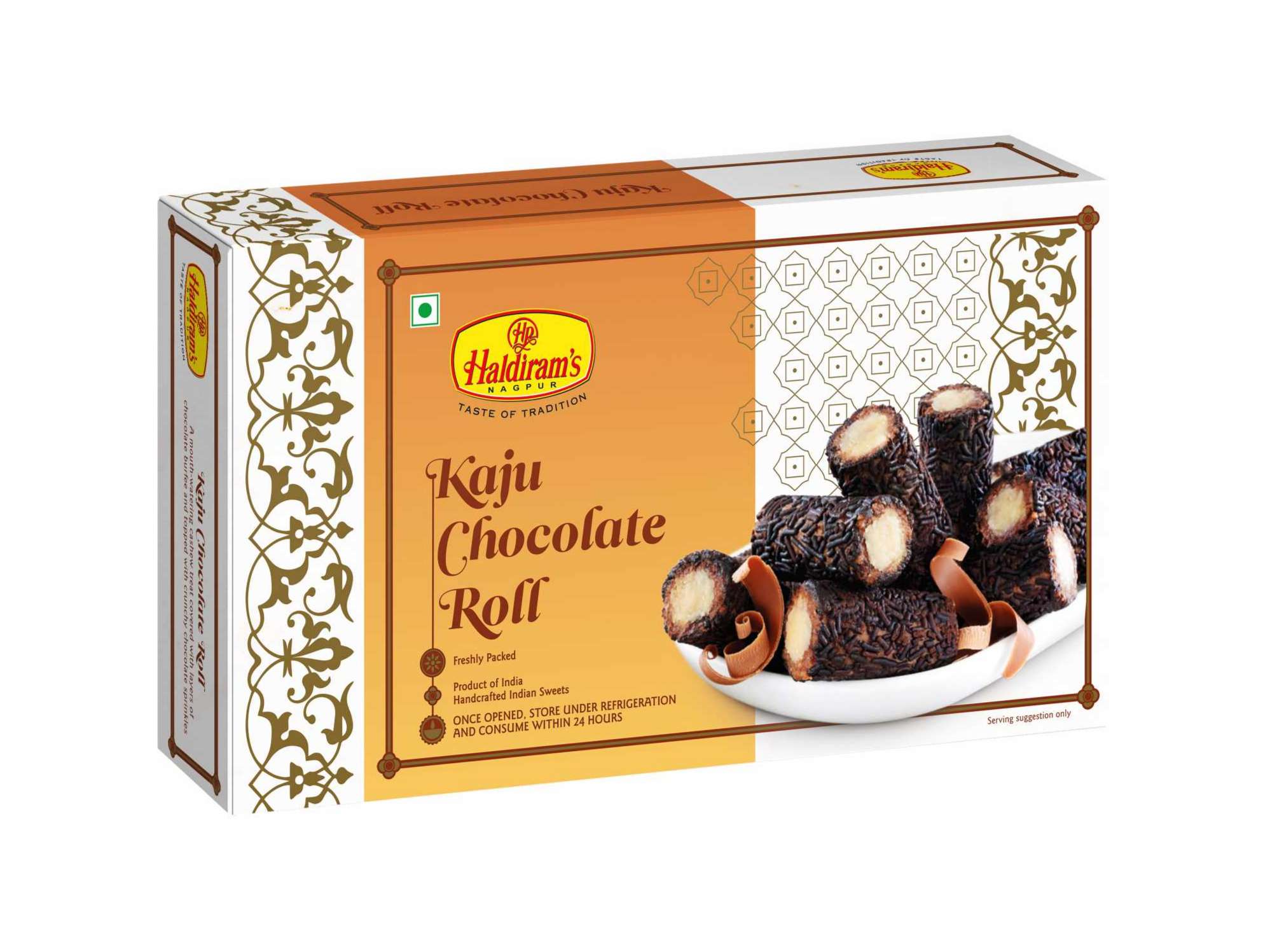 Haldiram's Kaju Chocolate Roll Packed Sweets - 500 Gm
