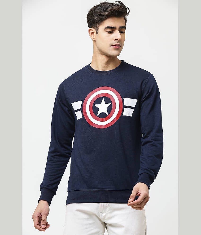 Leotude - Navy Blue Fleece Regular Fit Men's Sweatshirt ( Pack of 1 )