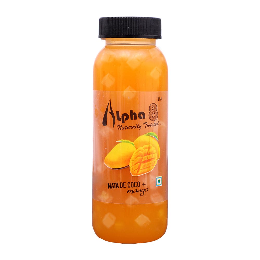 Alpha 8 Mango Juice With Nata De Coco, 200 ml - Pack of 12