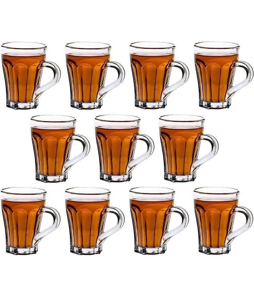 Somil Glass Coffee & Tea Cup Solid Glass Tea Set 100 ml ( Pack of 11)