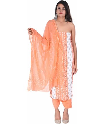 Aprtim White Cotton Dress Material