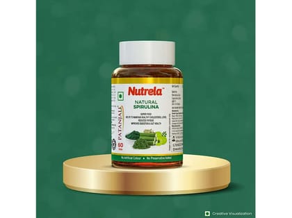 Nutrela Natural Spirulina Tablets for Men & Women by Patanjali (60 tablets) Nutrela Natural Spirulina Tablets for Men & Women by Patanjali (60 tablets)