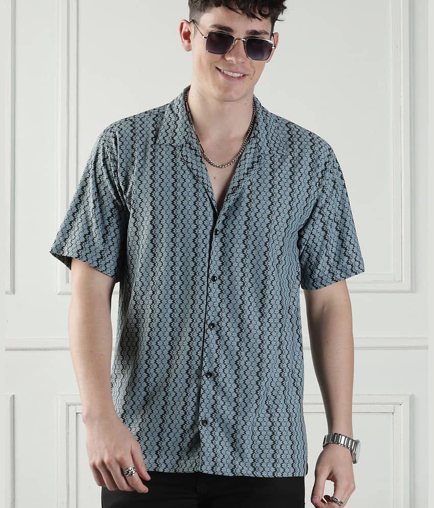 Urban Buccachi Polyester Regular Fit Striped Full Sleeves Men's Casual Shirt - White ( Pack of 1 )
