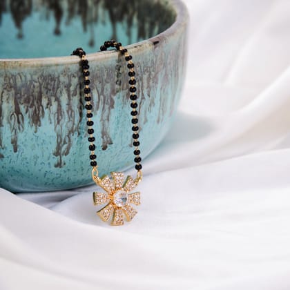 Celestial Gold Mangalsutra-White / Gold Plated / 18"