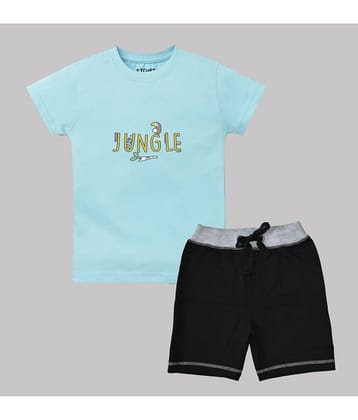 ETCHED DESIGN Pack of 1 Boys Cotton T-Shirt & Shorts Set ( Multicolor )