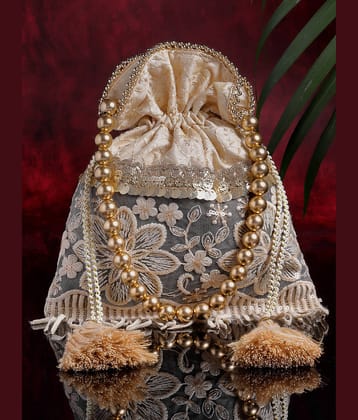 Anekaant Gold Silk Potli