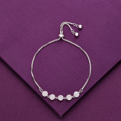 The Timeless Orbit Bracelet-White Stone / Silver