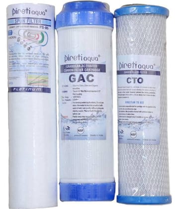 PIRETI-AQUA RO Spun+GAC+CTO 10" RO Service Kit