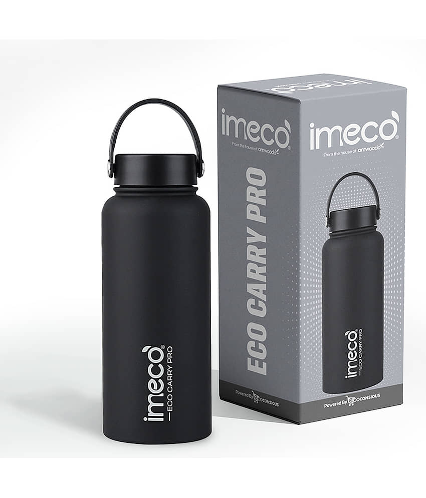 IMECO ECO CARRY PRO Stainless Steel Water Bottle | Black Stainless Steel Water Bottle 1000 mL ( Set of 1 )