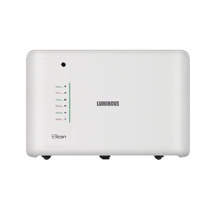 Luminous iCon 1100 Pure Sine Wave Inverter for Home & Office | 900VA/12V | Dedicated Battery Enclosure | White | Standard Design | with 36 Months Warranty