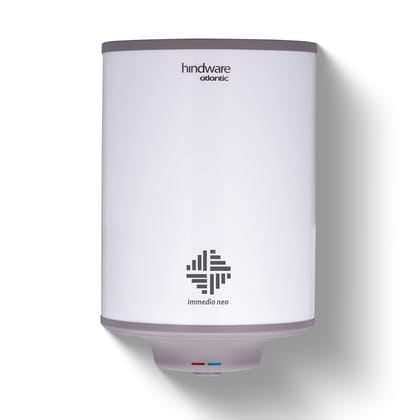 Hindware smart appliances Immedio Neo 10L Storage Water Heater With Glass-Lined Tank, 5-Star Rating And Temperature Control Knob (White and Grey) Hindware smart appliances Immedio Neo 10L Storage Water Heater With Glass-Lined Tank, 5-Star Rating And Temp