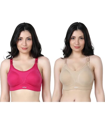 Ladyland Pack of 2 Cotton Blend Non Padded Everyday Bra For Women ( Multicolor )