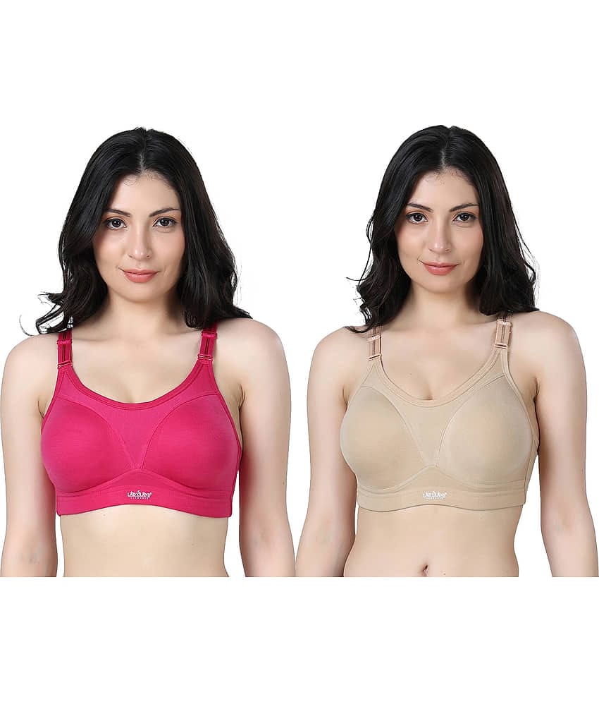 Ladyland Pack of 2 Cotton Blend Non Padded Everyday Bra For Women ( Multicolor )