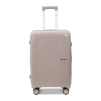 SKYCARRY Specta | Orbital Trolley Bag Single Large L28 | Durable Hard Shell | TSA Type Lock | Spinner Luggage | 360 Disc Spinner Wheels | Travel Suitcase (28, Khaki, Large)