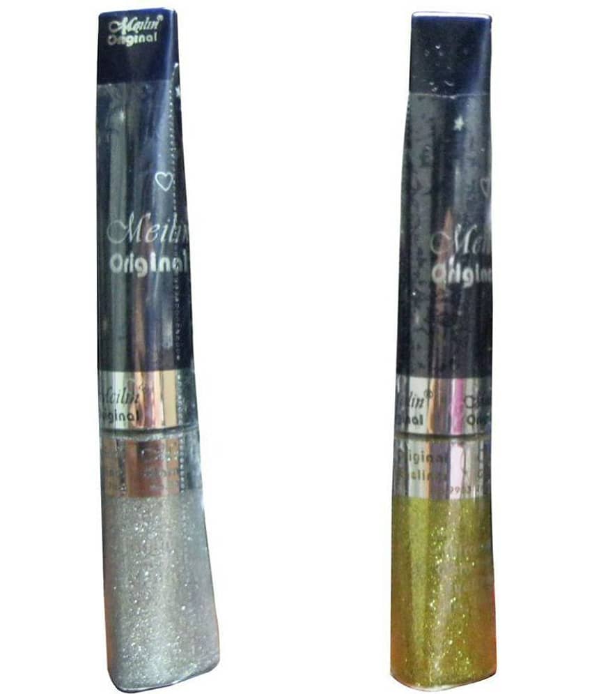 Meilin Shimmer Glam Shine Liquid Eyeliner Silver+ Gold Pack of 2 4.2