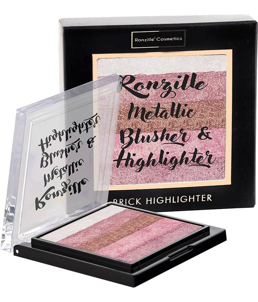 Ronzille Baked Blusher Shimmer brickk highlighter Square brick highlighter - 02