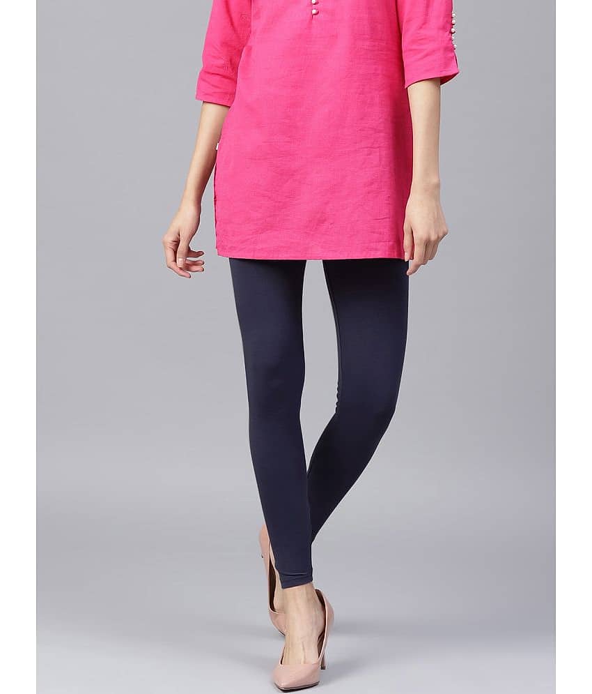 TCG - Navy Cotton Blend Women's Leggings ( Pack of 1 )