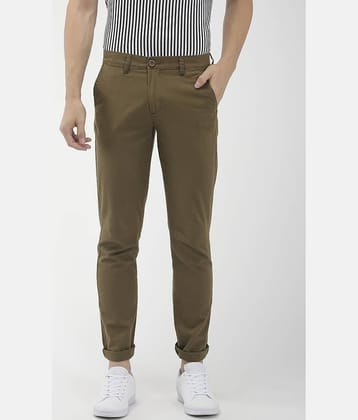 The Indian Garage Co. Slim Flat Men's Chinos - Olive ( Pack of 1 )