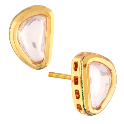 Handcrafted Gold-Plated Kundan Stud Earrings  Elegant Ethnic Jewelry for Women