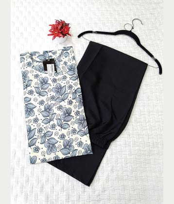 Ethnicbasket Crepe Printed Kurti With Pants Women's Stitched Salwar Suit - Grey ( Pack of 1 )