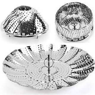 Stainless Steel Multipurpose foldable Steamer Basket for Vegetable & fruit Stainless Steel Steamer  (1 L)
