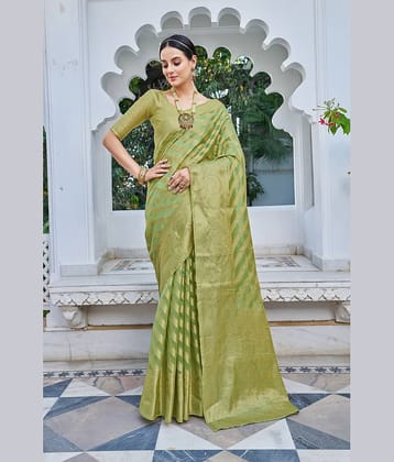 Sariya Organza Woven Saree With Unstitched Blouse Piece ( Peach )