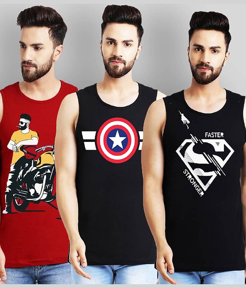 Leotude Pack of 3 Cotton Blend Regular Fit Men's T-Shirt ( Multicolor )