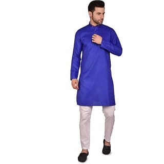 PrintCultr Men Kurta and Pyjama Set (Blue)